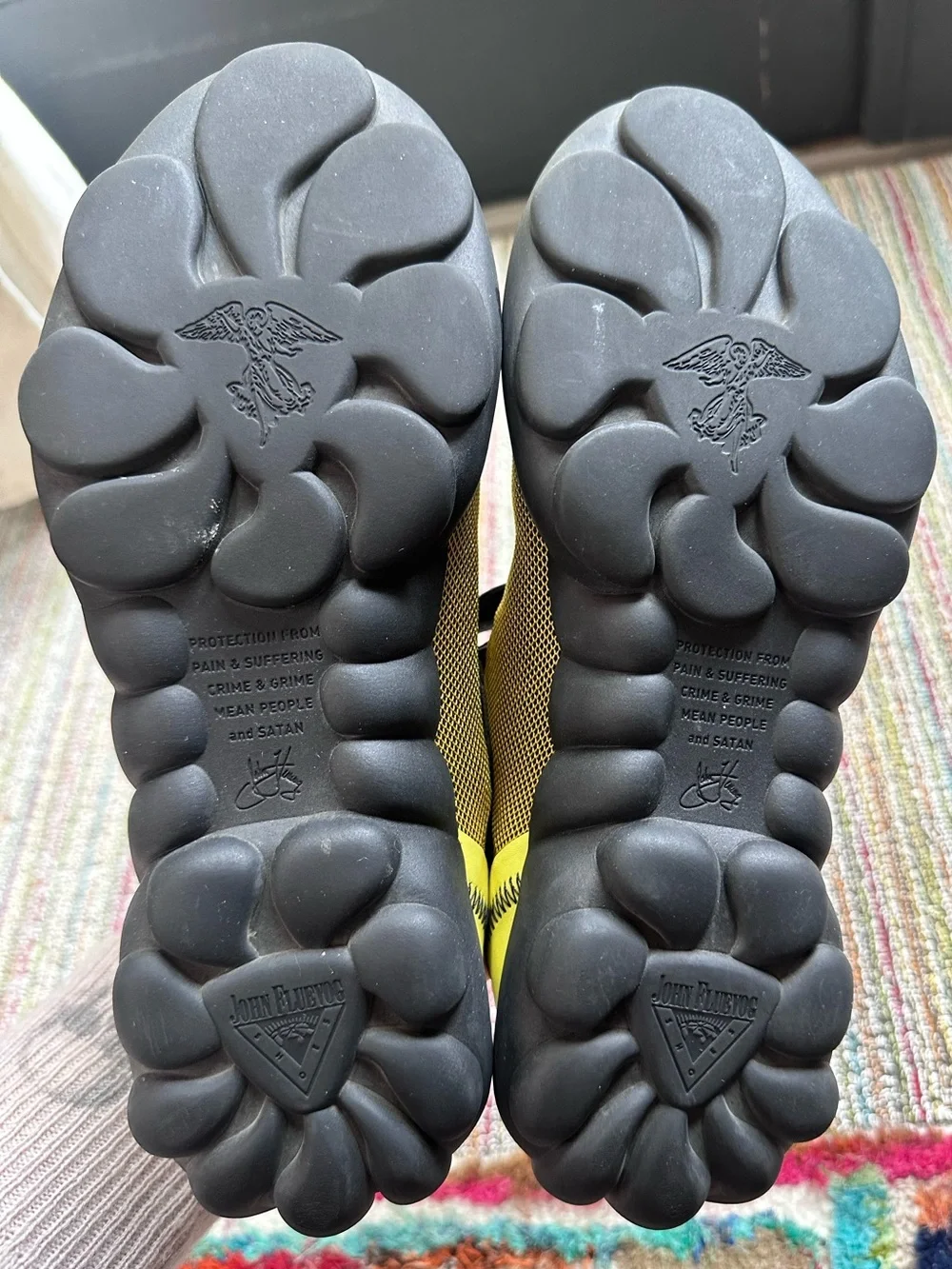 Fluevog LIKE NEW Urban Angels Pilot yellow vegan mesh Velcro sneaker-8 (fit 7.5)